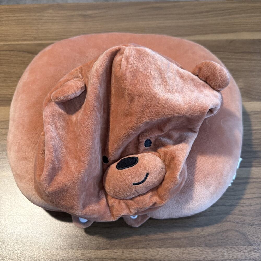MINISO - We Bare Bears, Power Memory Foam Hooded Neck Pillow. 12.2”x12.2”